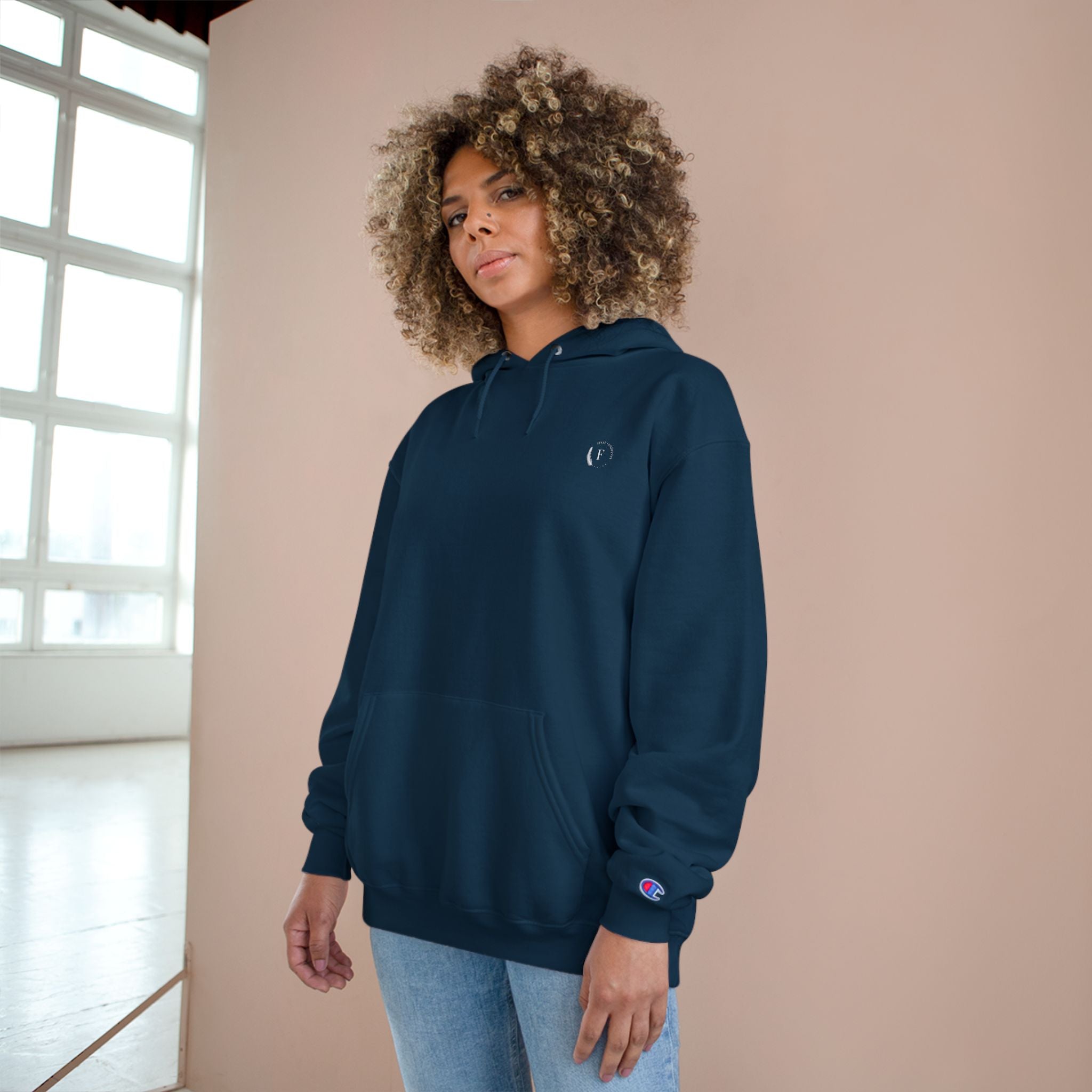 Champion Hoodie — Classic White Logo Pullover Hoodie