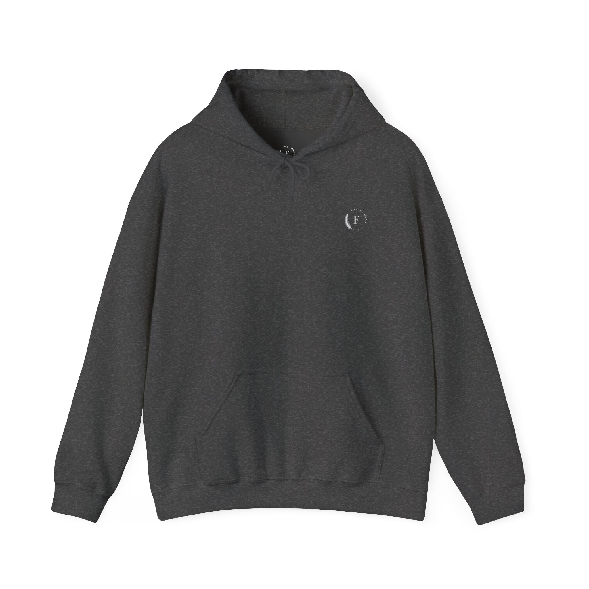 White Minimal Logo Hoodie — Clean Casual Unisex Pullover