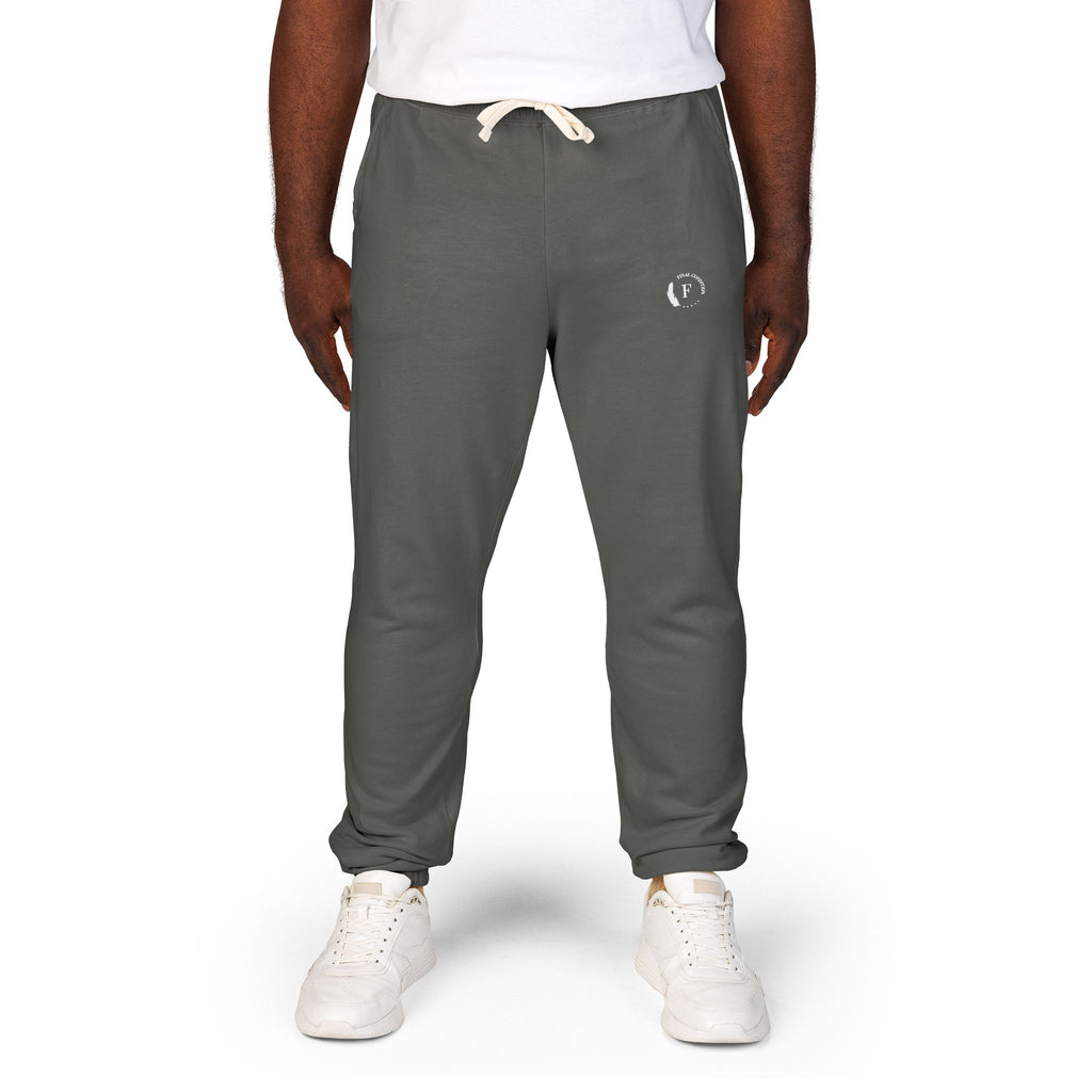 Fleece Sweatpants — Minimalist Cream Joggers with Small Chest Logo