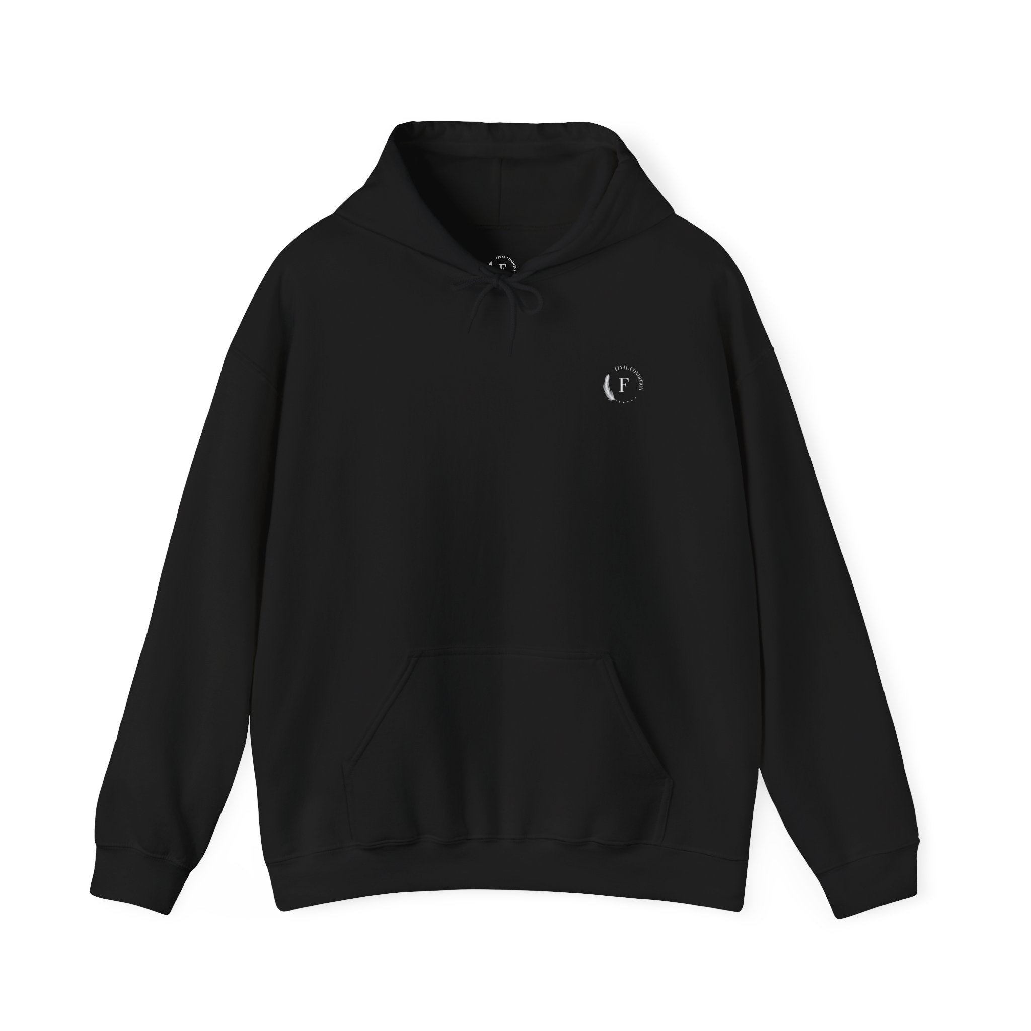 White Minimal Logo Hoodie — Clean Casual Unisex Pullover