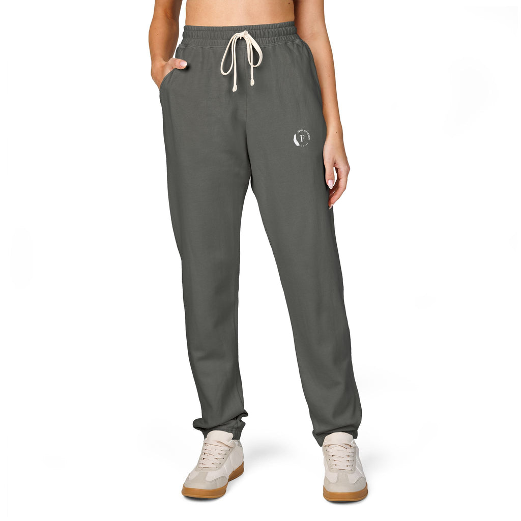Fleece Sweatpants — Minimalist Cream Joggers with Small Chest Logo