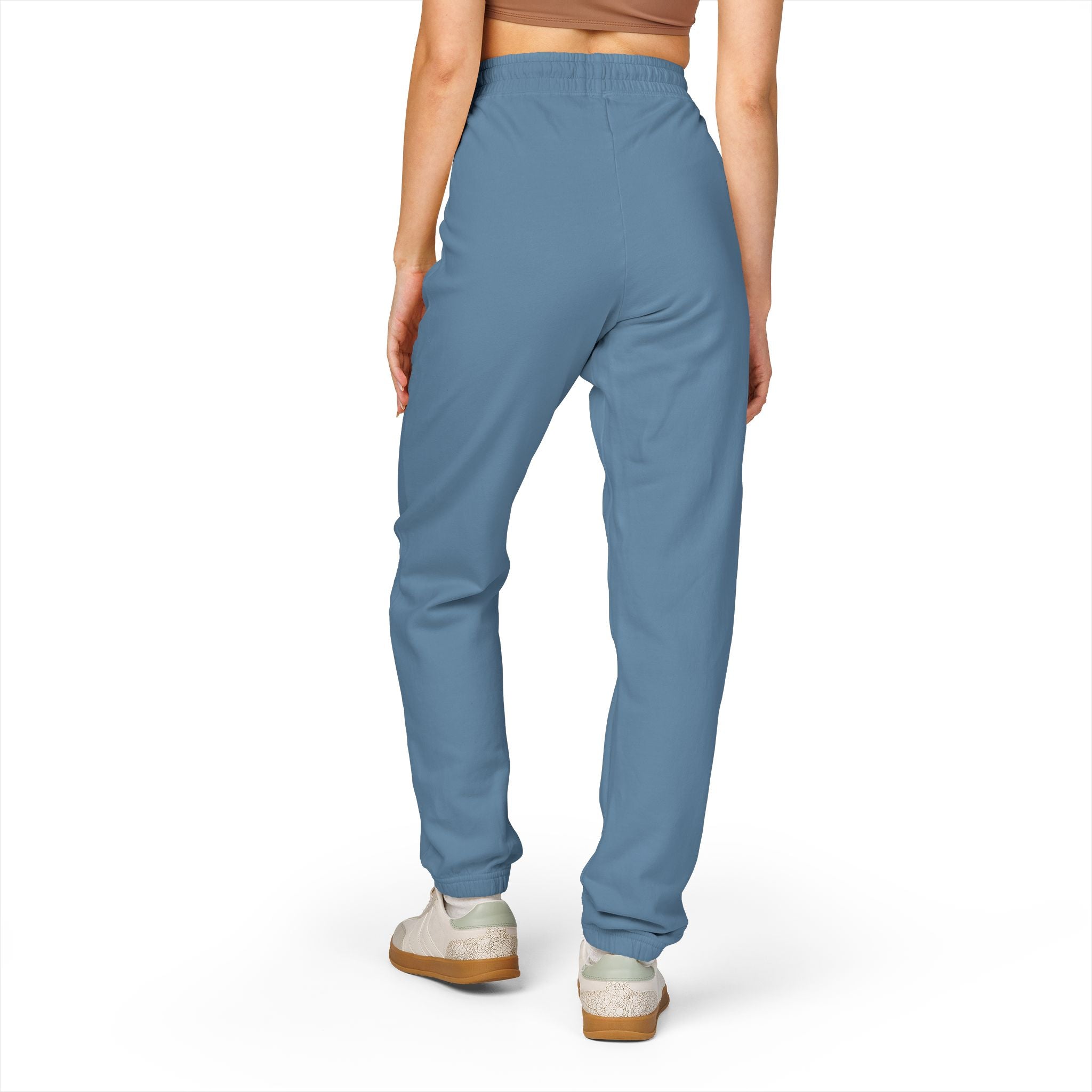 Fleece Sweatpants — Minimalist Cream Joggers with Small Chest Logo