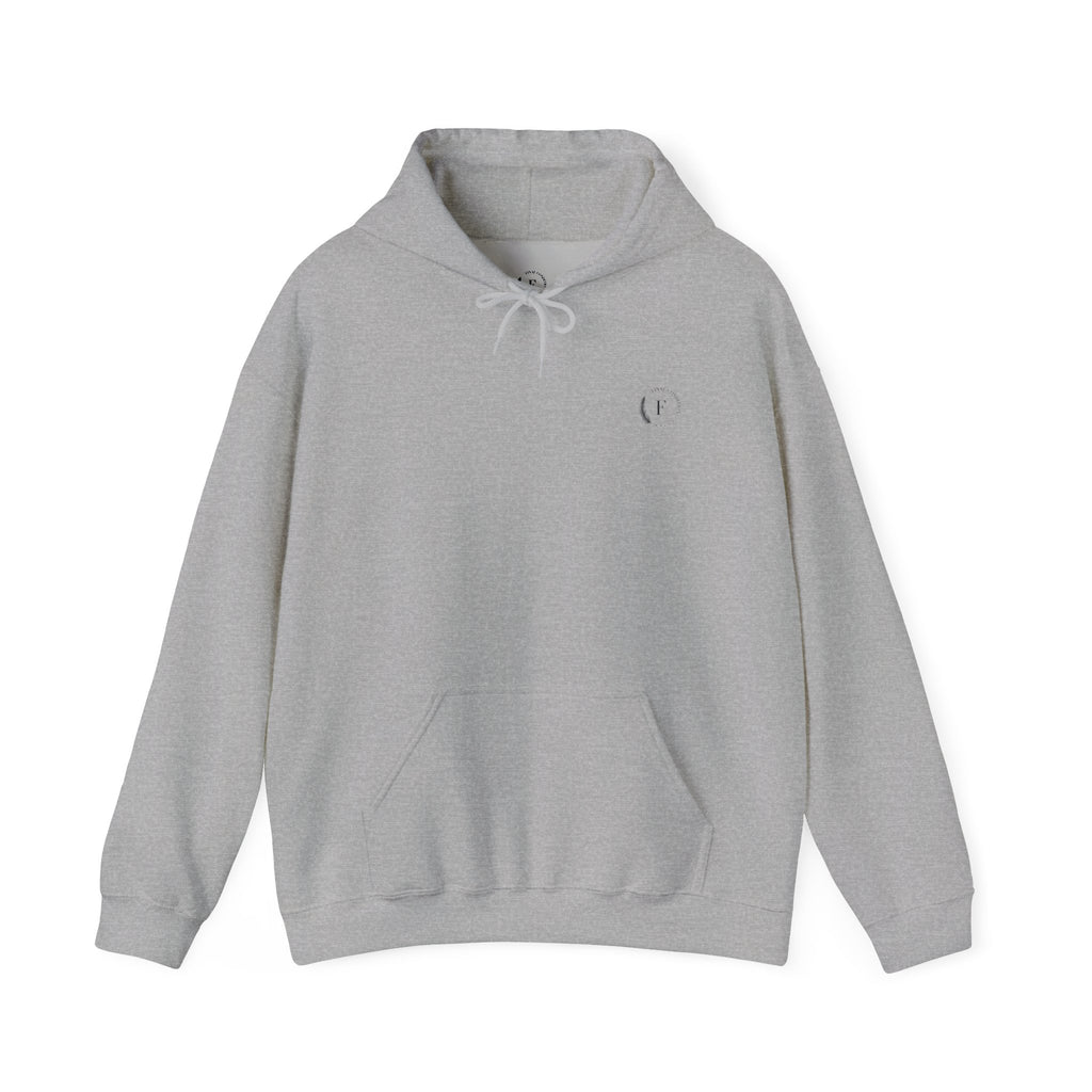 White Minimal Logo Hoodie — Clean Casual Unisex Pullover