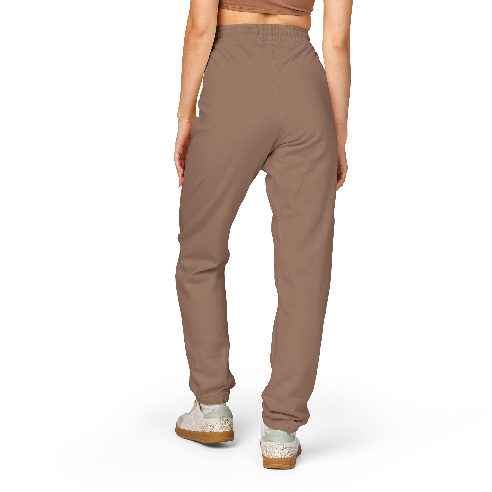 Fleece Sweatpants — Minimalist Cream Joggers with Small Chest Logo