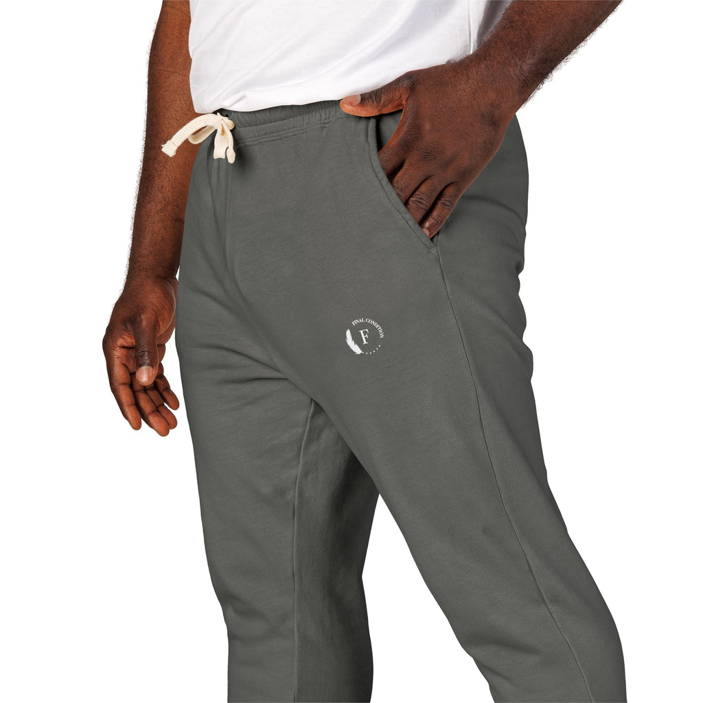 Fleece Sweatpants — Minimalist Cream Joggers with Small Chest Logo
