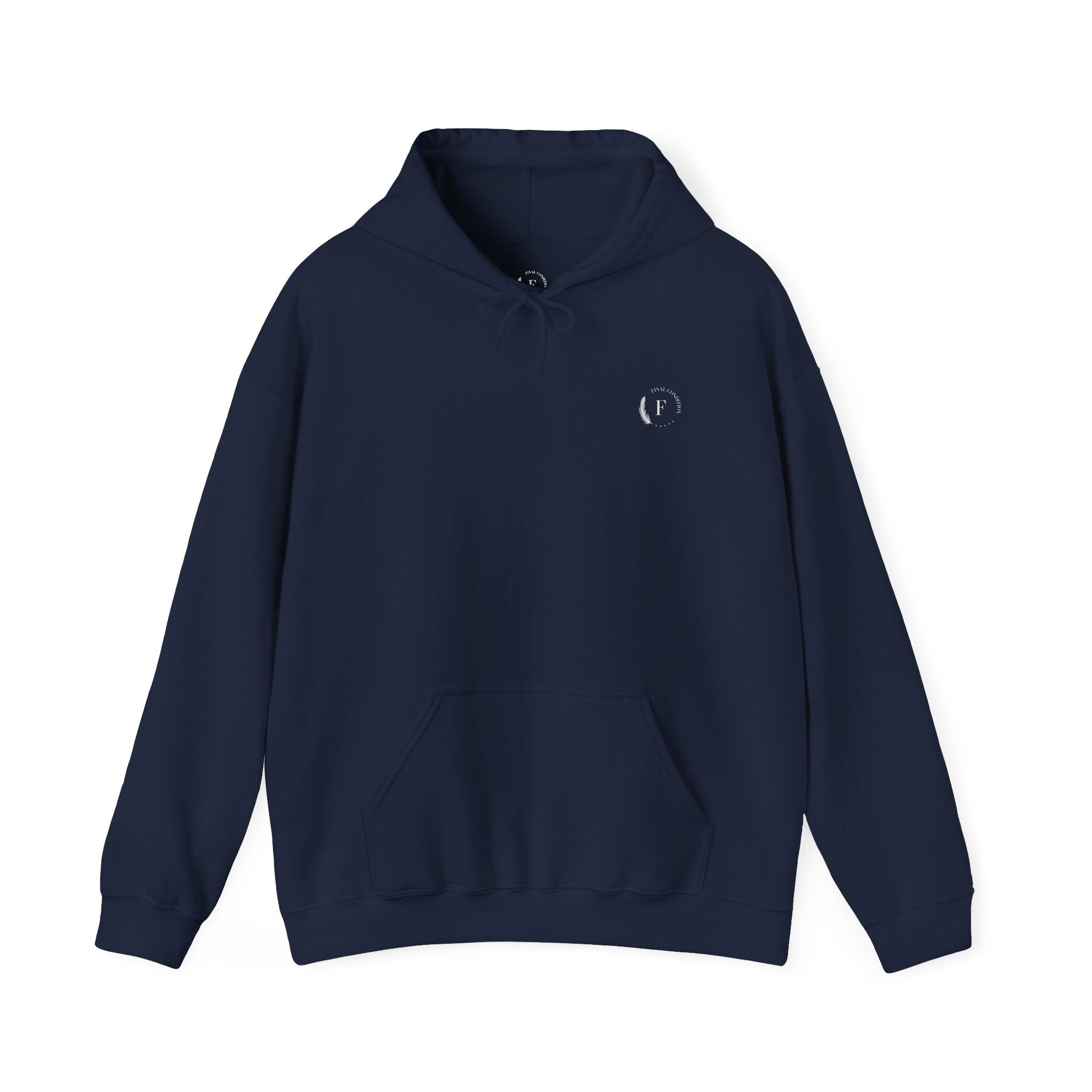 White Minimal Logo Hoodie — Clean Casual Unisex Pullover