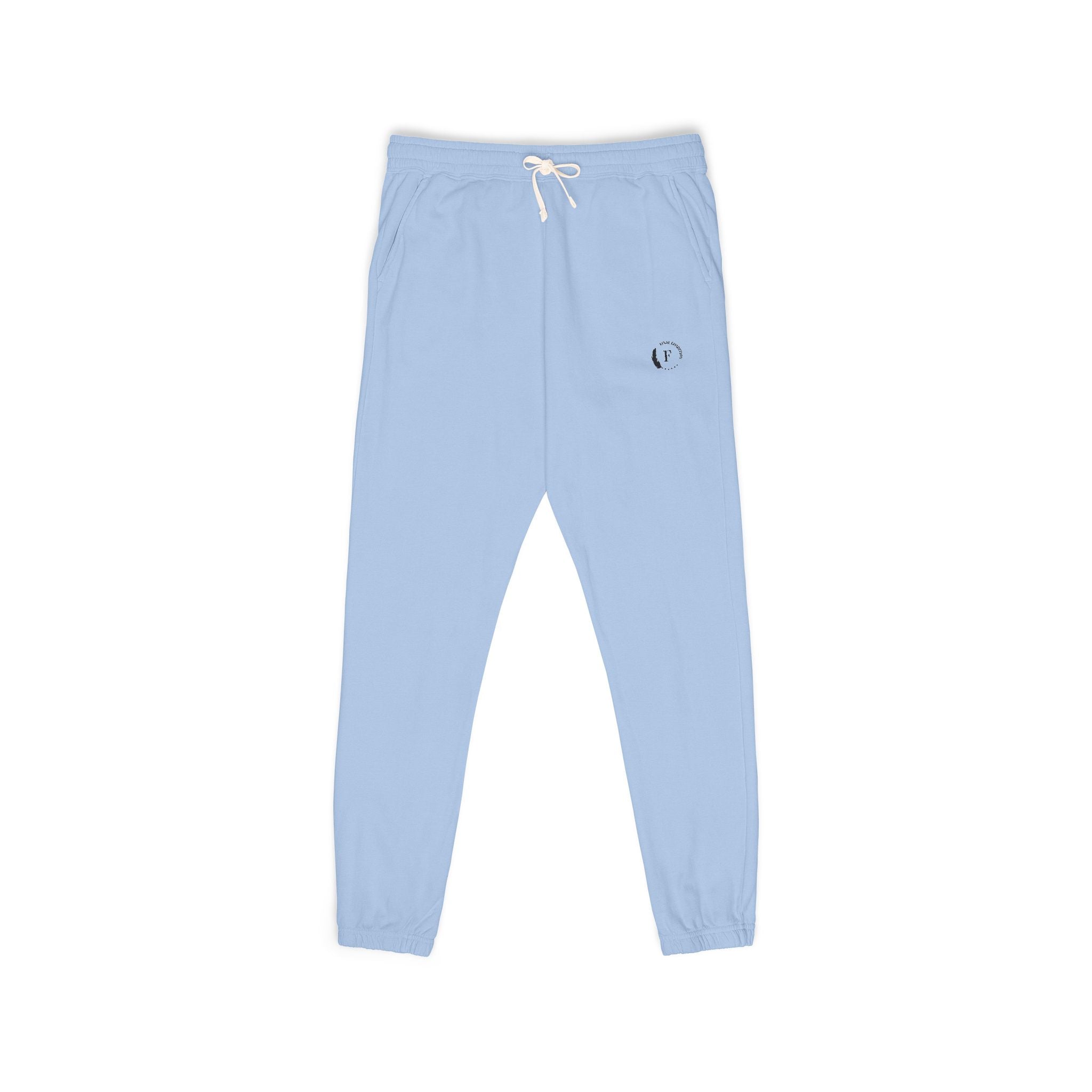 Fleece Sweatpants — Minimalist Cream Joggers with Small Chest Logo