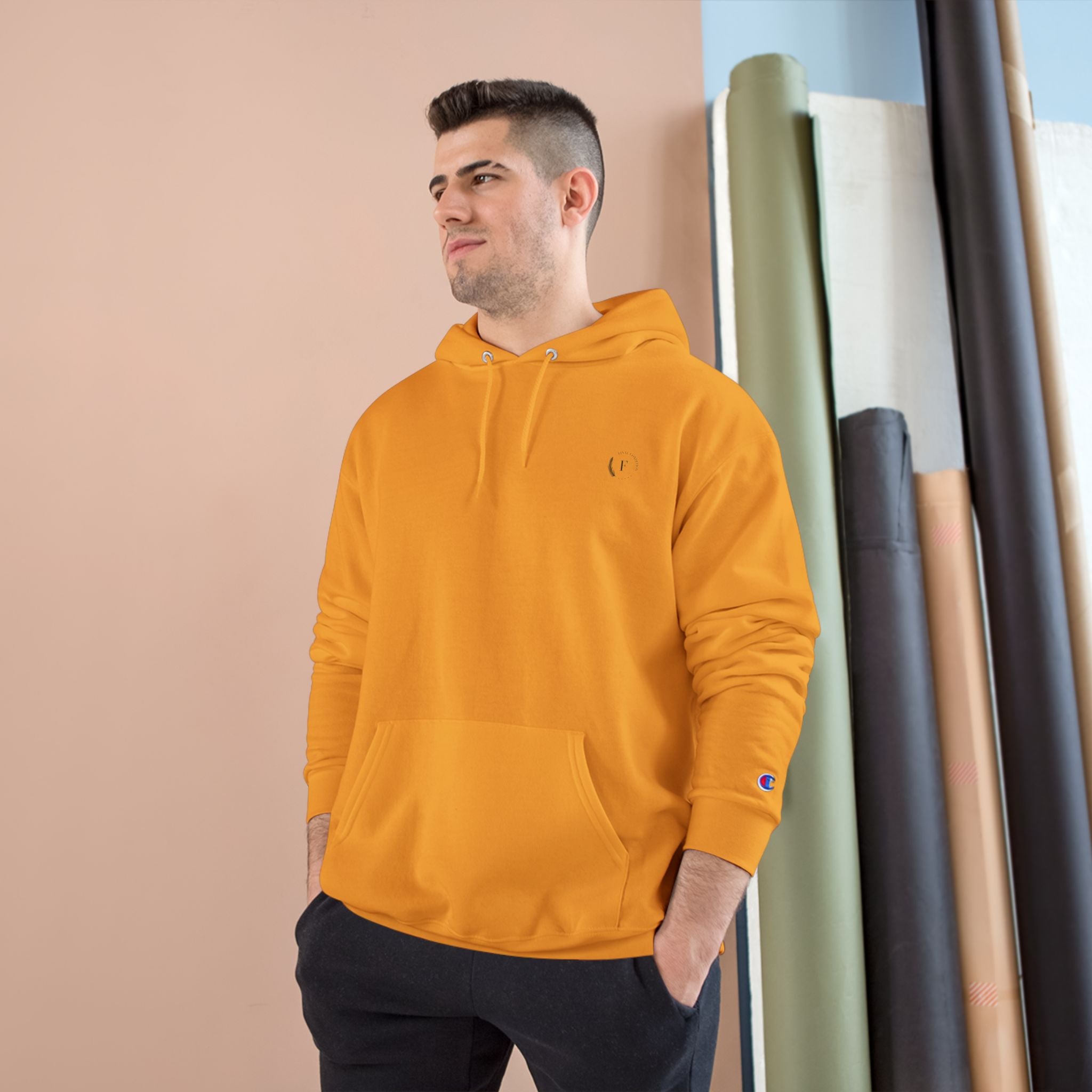 Champion Hoodie — Classic White Logo Pullover Hoodie