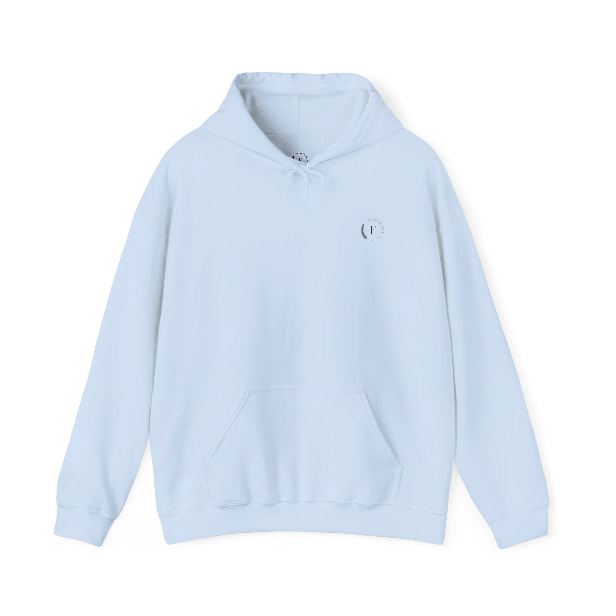 White Minimal Logo Hoodie — Clean Casual Unisex Pullover