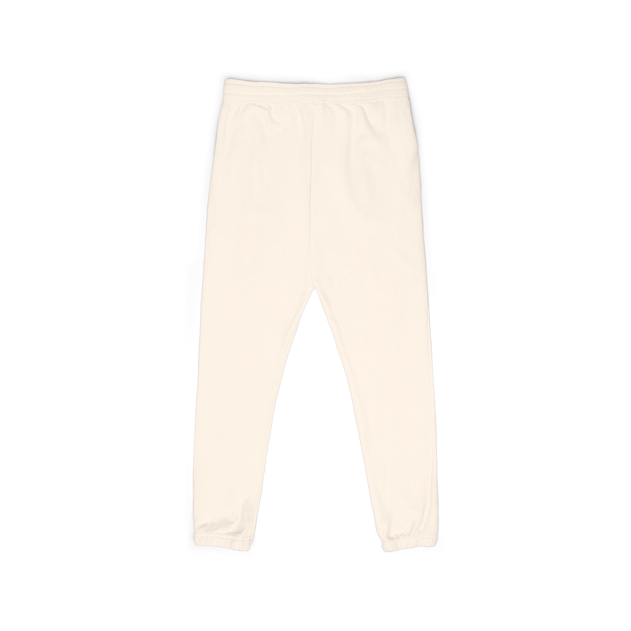 Fleece Sweatpants — Minimalist Cream Joggers with Small Chest Logo