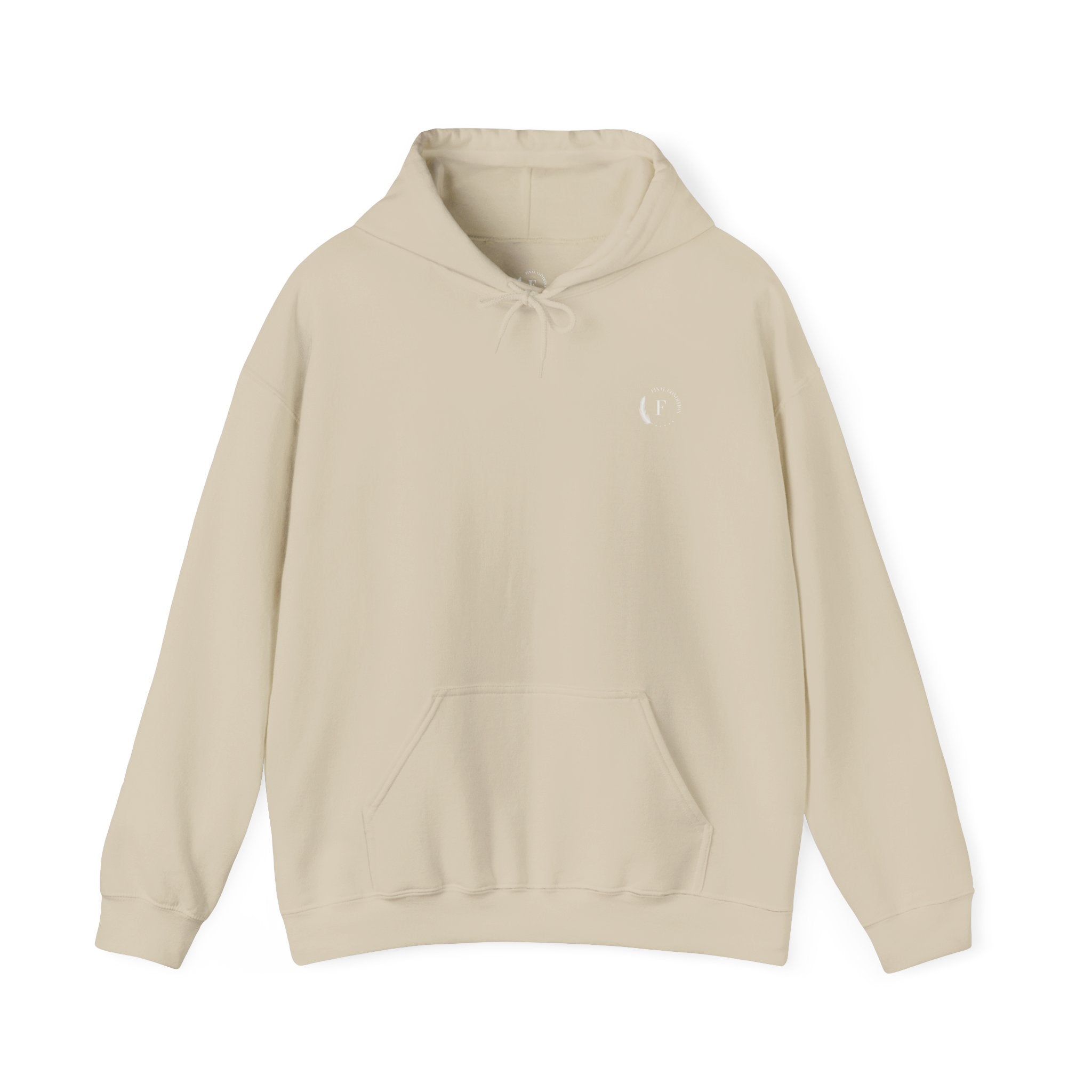 White Minimal Logo Hoodie — Clean Casual Unisex Pullover